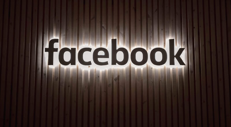 facebook logo on the wall