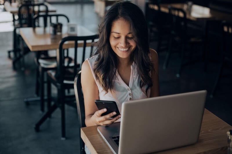 woman searching for password hygiene tips