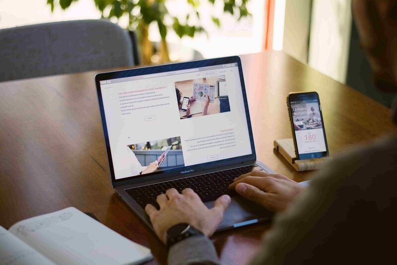 a person browsing the internet, choosing a password manager