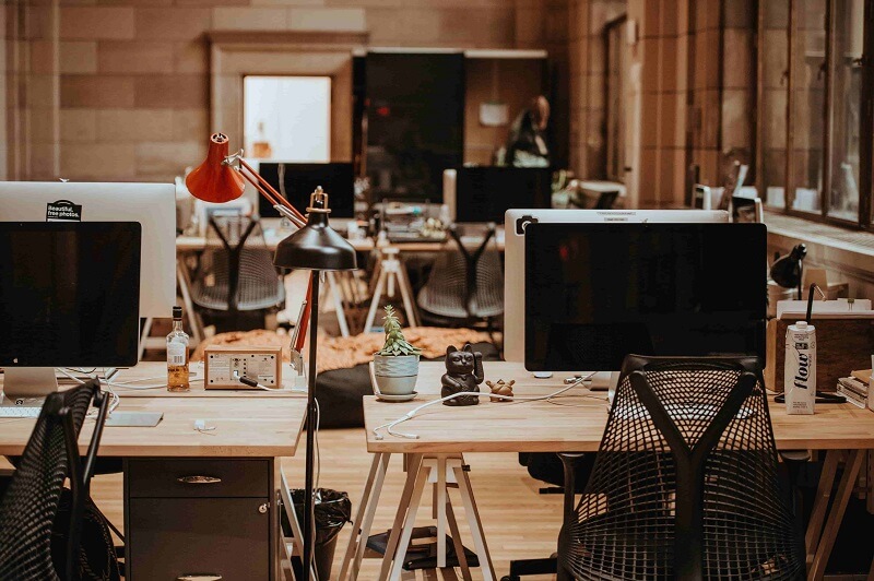 work desk in the modern office